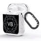 Personalised Black Initials Geometric AirPods Glitter Case Side Image