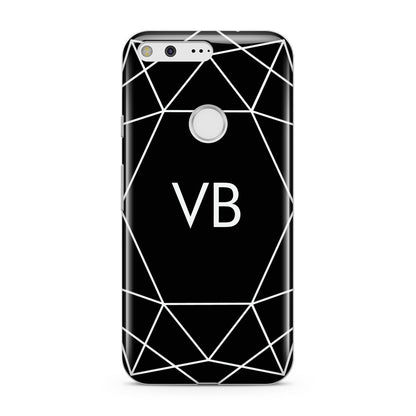 Personalised Black Initials Geometric Google Pixel Case
