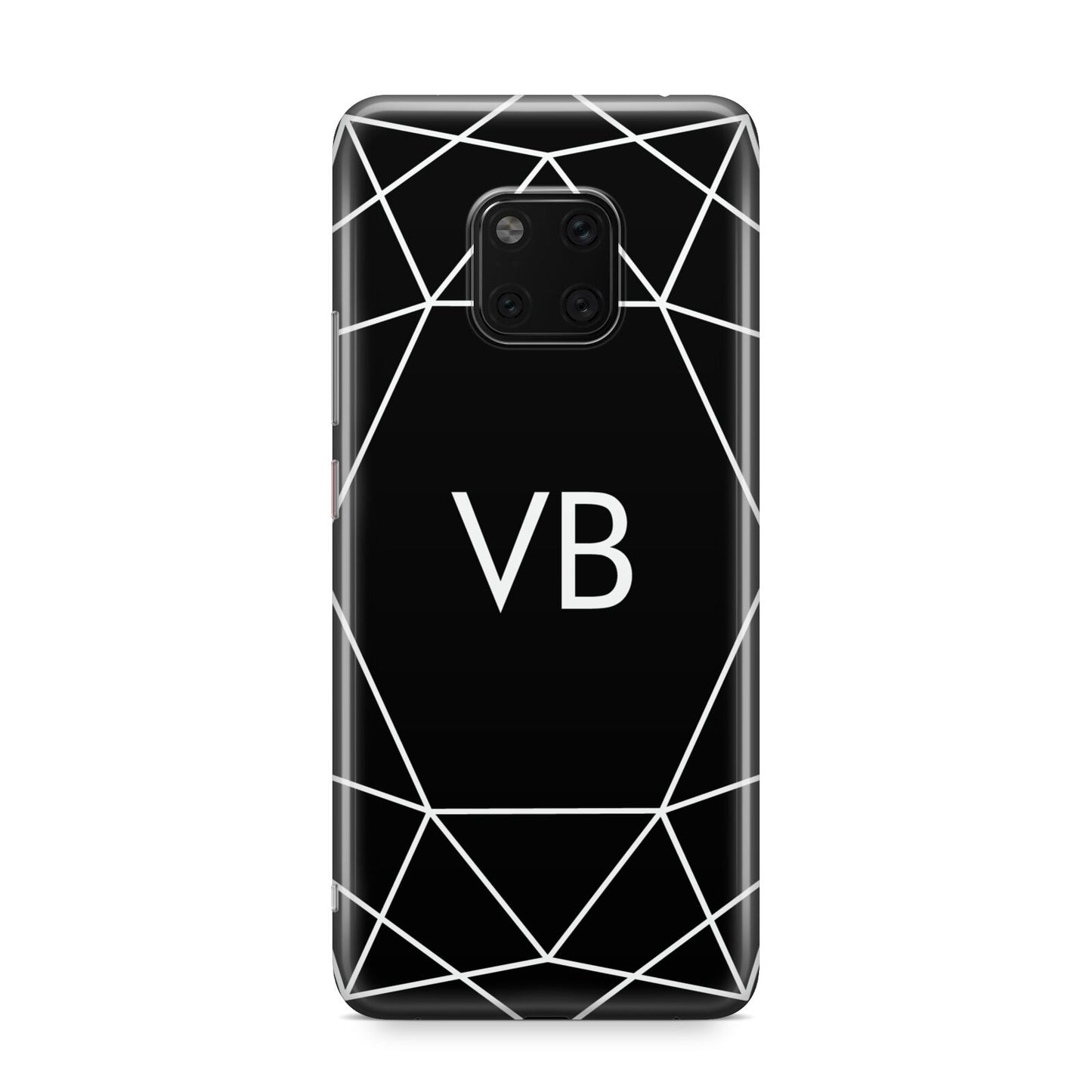 Personalised Black Initials Geometric Huawei Mate 20 Pro Phone Case