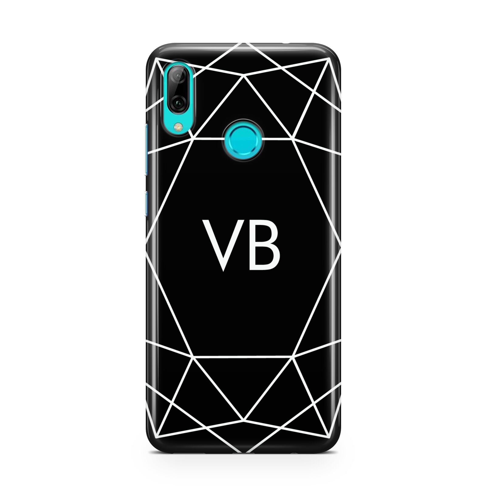 Personalised Black Initials Geometric Huawei P Smart 2019 Case