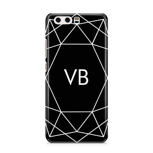 Personalised Black Initials Geometric Huawei P10 Phone Case
