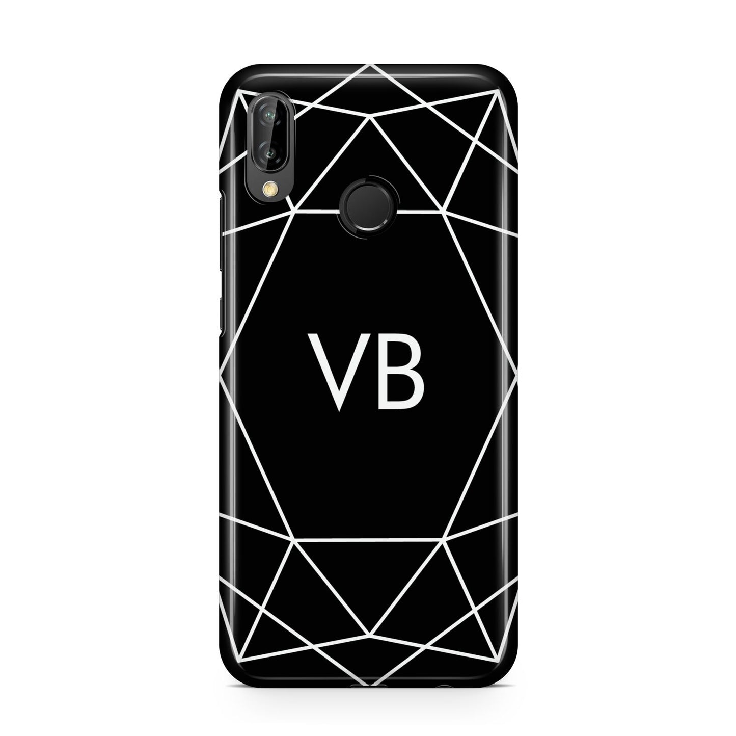 Personalised Black Initials Geometric Huawei P20 Lite Phone Case