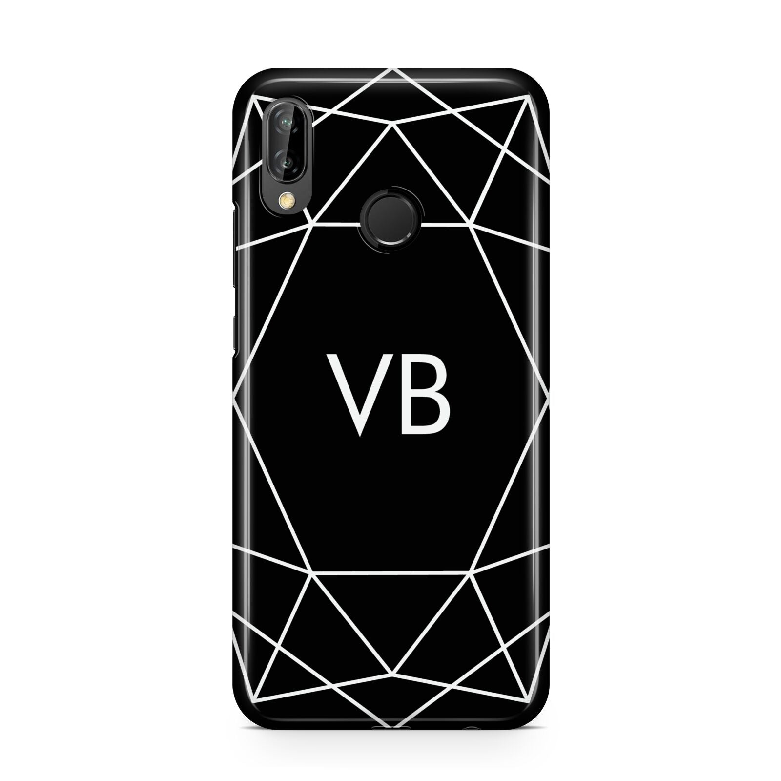 Personalised Black Initials Geometric Huawei P20 Lite Phone Case