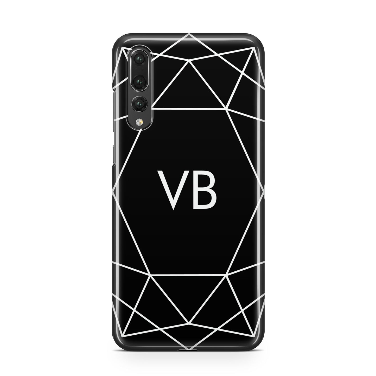 Personalised Black Initials Geometric Huawei P20 Pro Phone Case
