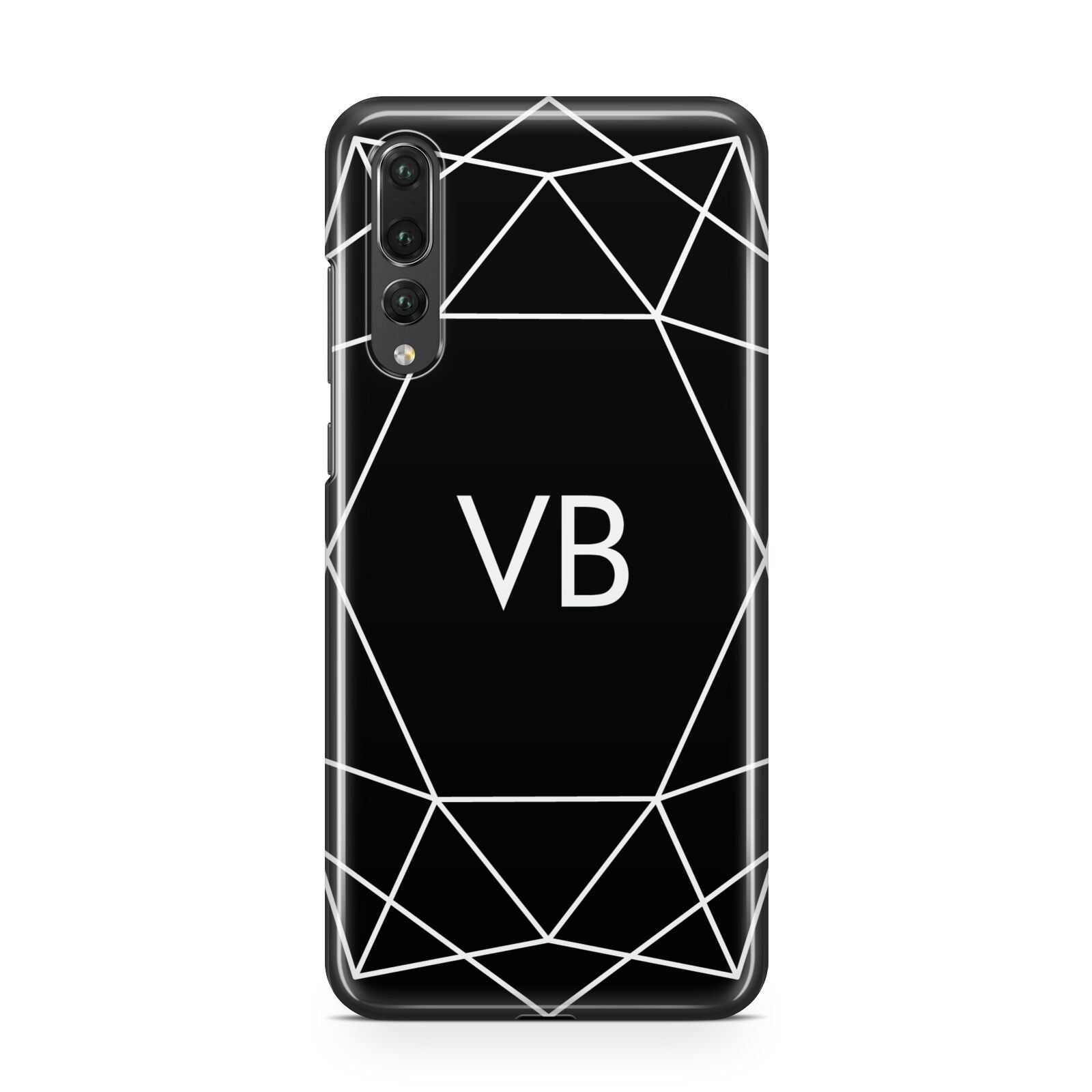Personalised Black Initials Geometric Huawei P20 Pro Phone Case