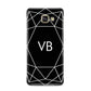 Personalised Black Initials Geometric Samsung Galaxy A3 2016 Case on gold phone