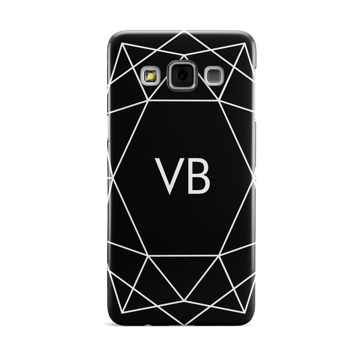 Personalised Black Initials Geometric Samsung Galaxy A3 Case