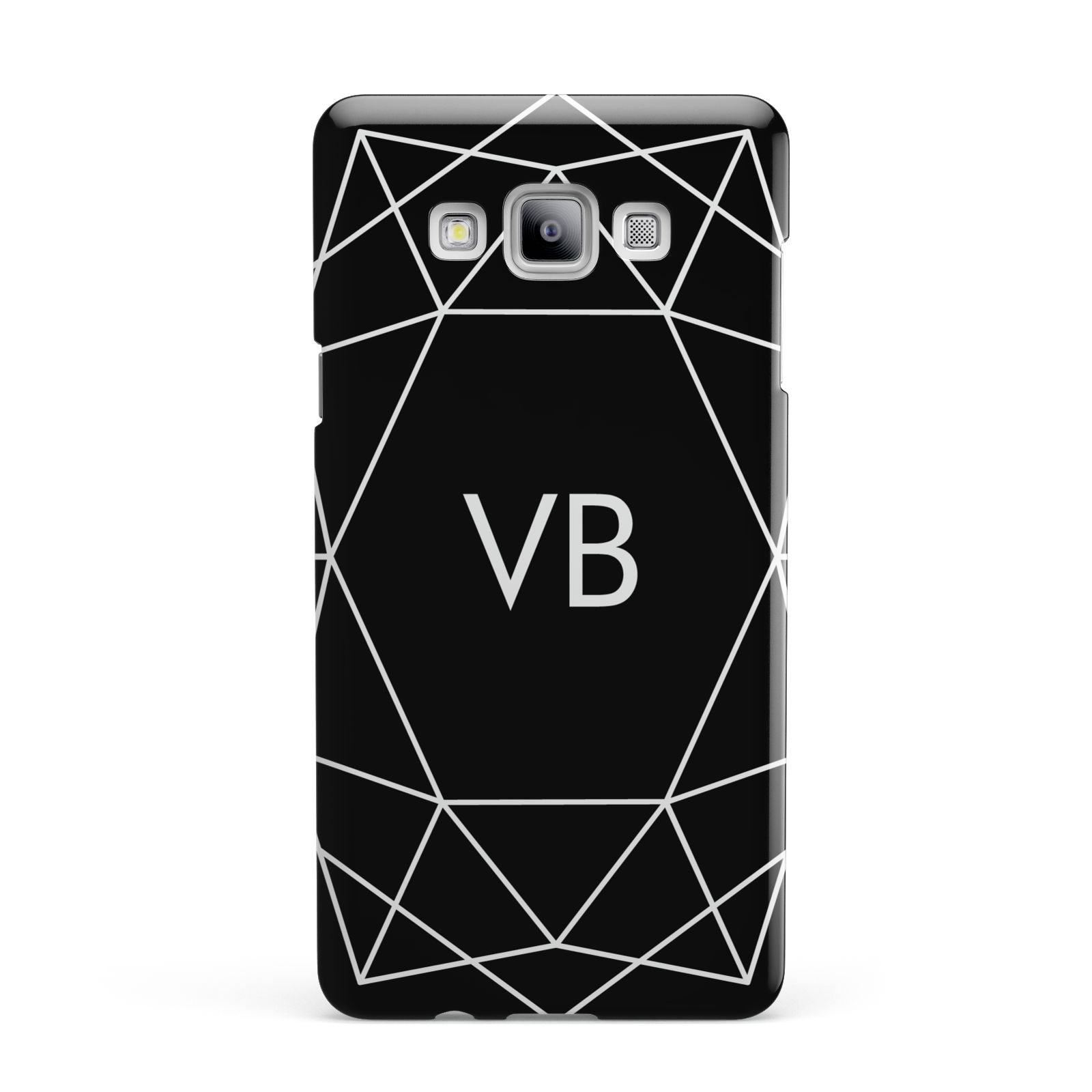 Personalised Black Initials Geometric Samsung Galaxy A7 2015 Case