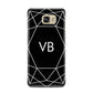 Personalised Black Initials Geometric Samsung Galaxy A7 2016 Case on gold phone