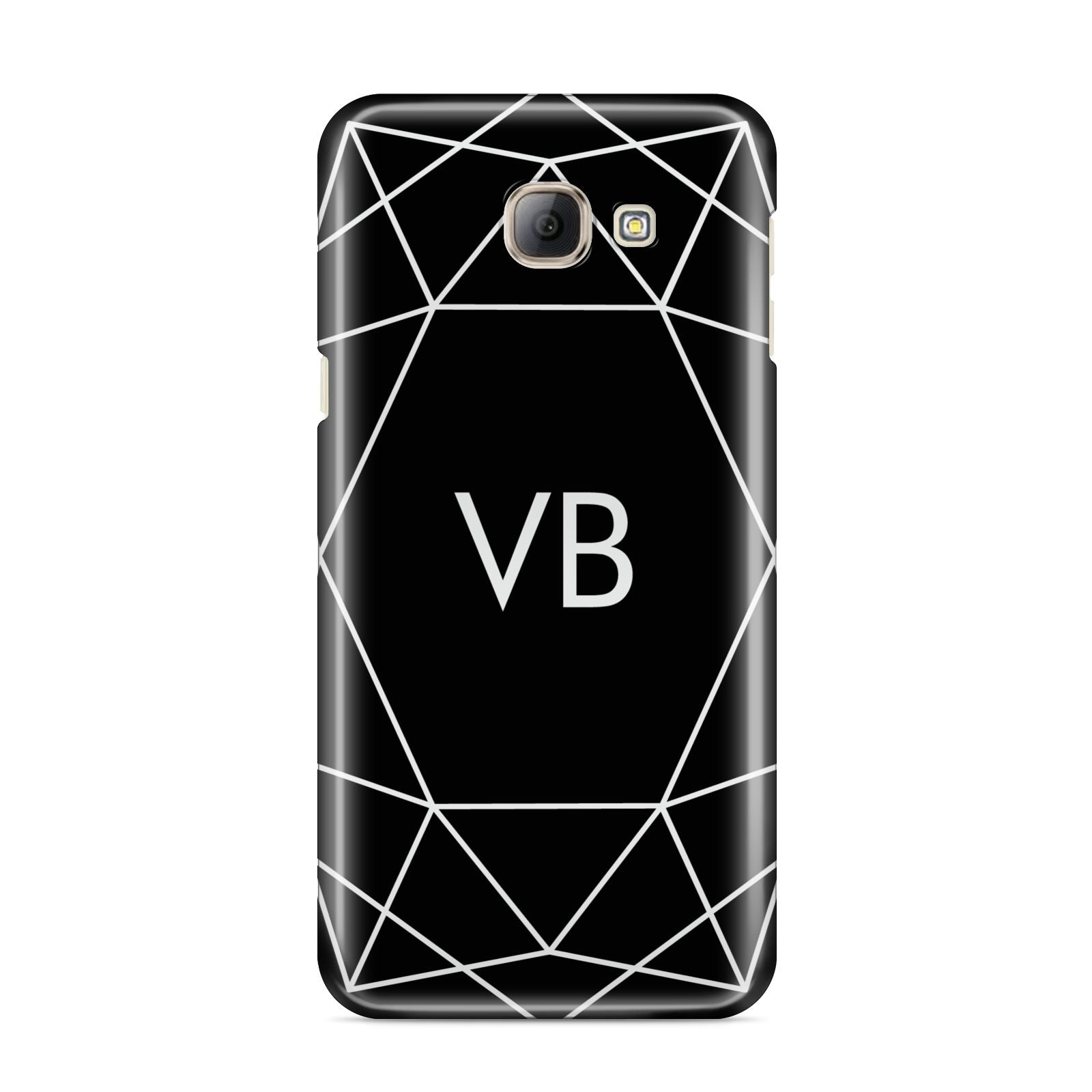Personalised Black Initials Geometric Samsung Galaxy A8 2016 Case
