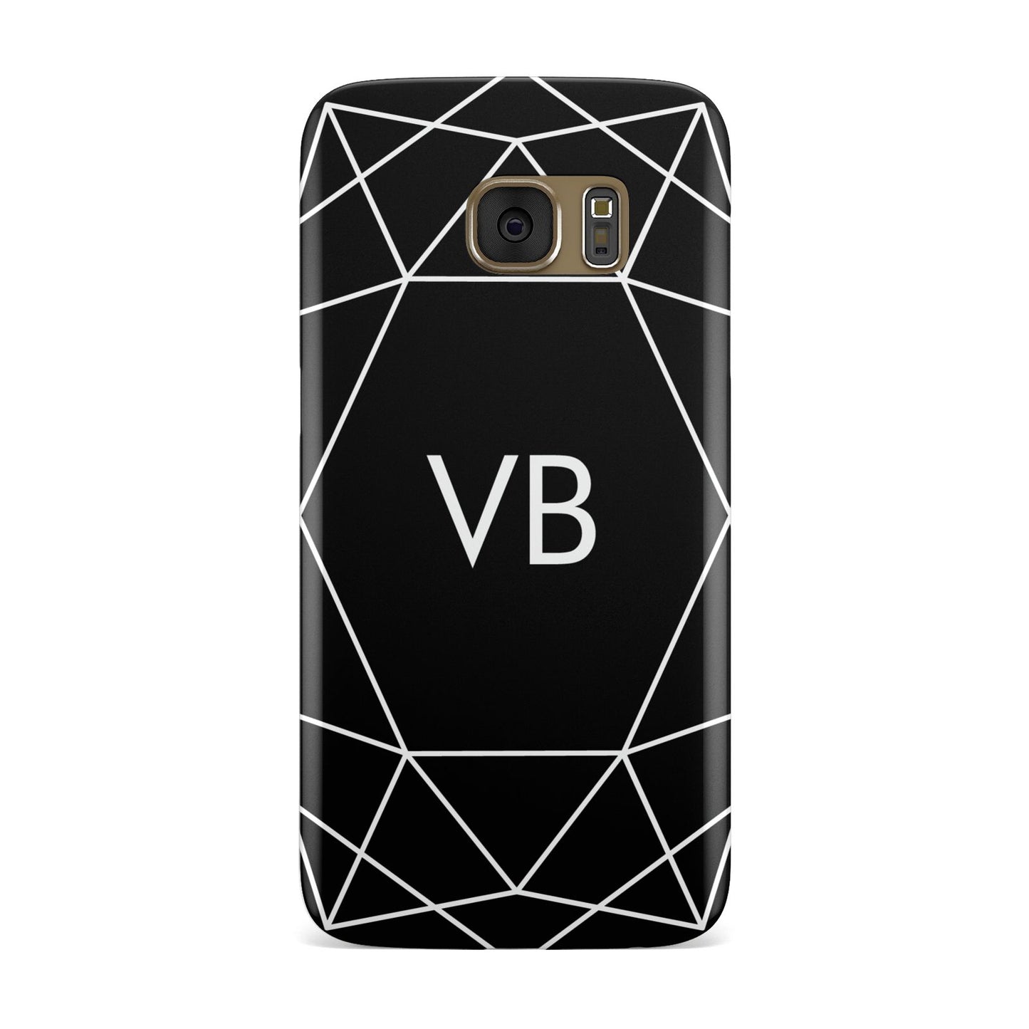 Personalised Black Initials Geometric Samsung Galaxy Case