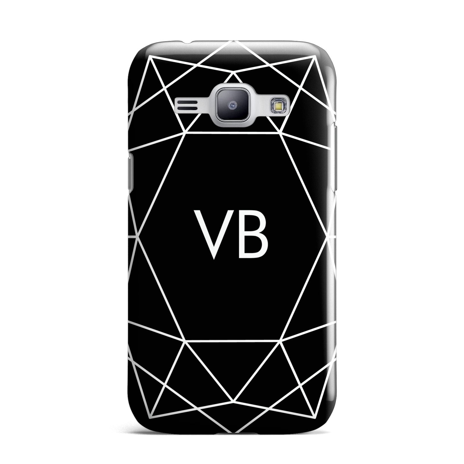 Personalised Black Initials Geometric Samsung Galaxy J1 2015 Case