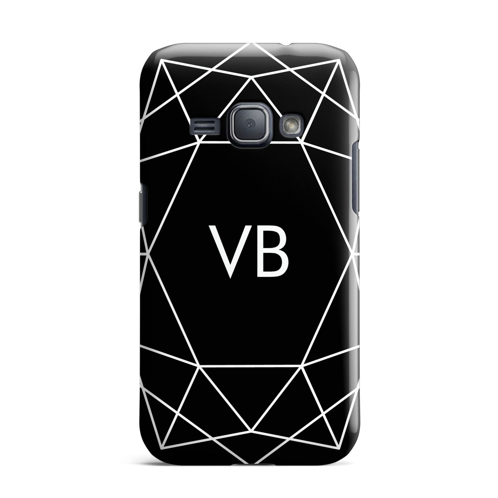 Personalised Black Initials Geometric Samsung Galaxy J1 2016 Case