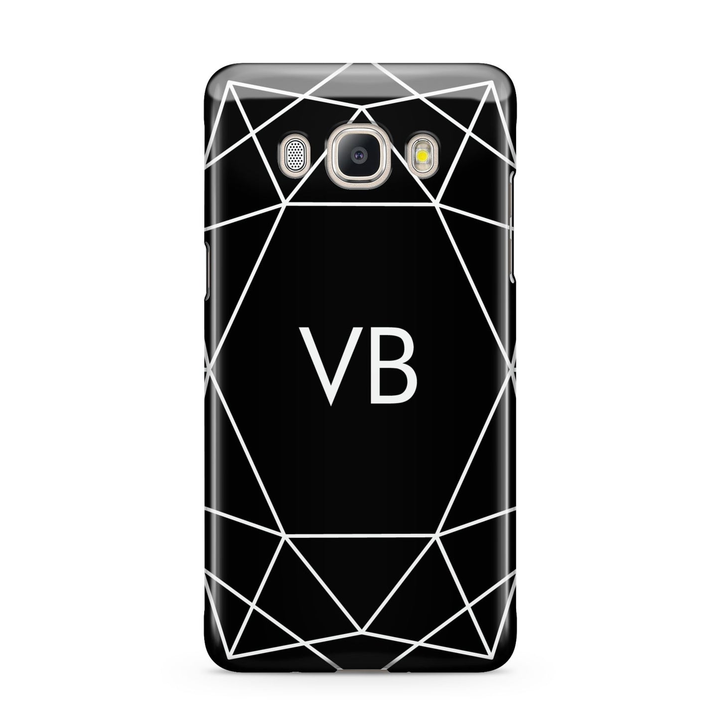 Personalised Black Initials Geometric Samsung Galaxy J5 2016 Case