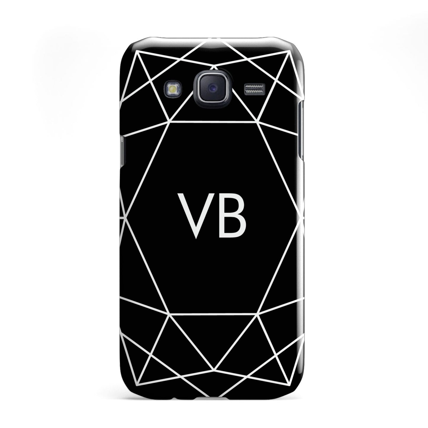 Personalised Black Initials Geometric Samsung Galaxy J5 Case
