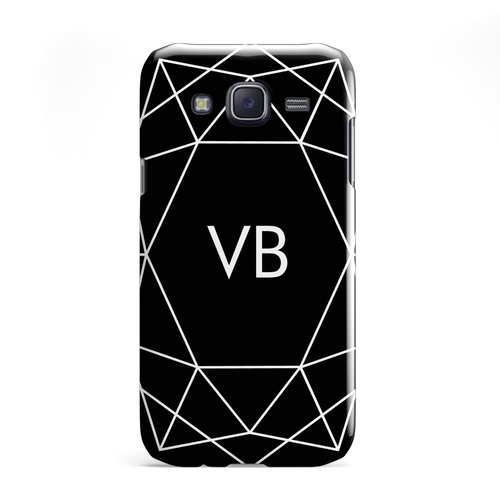 Personalised Black Initials Geometric Samsung Galaxy J5 Case