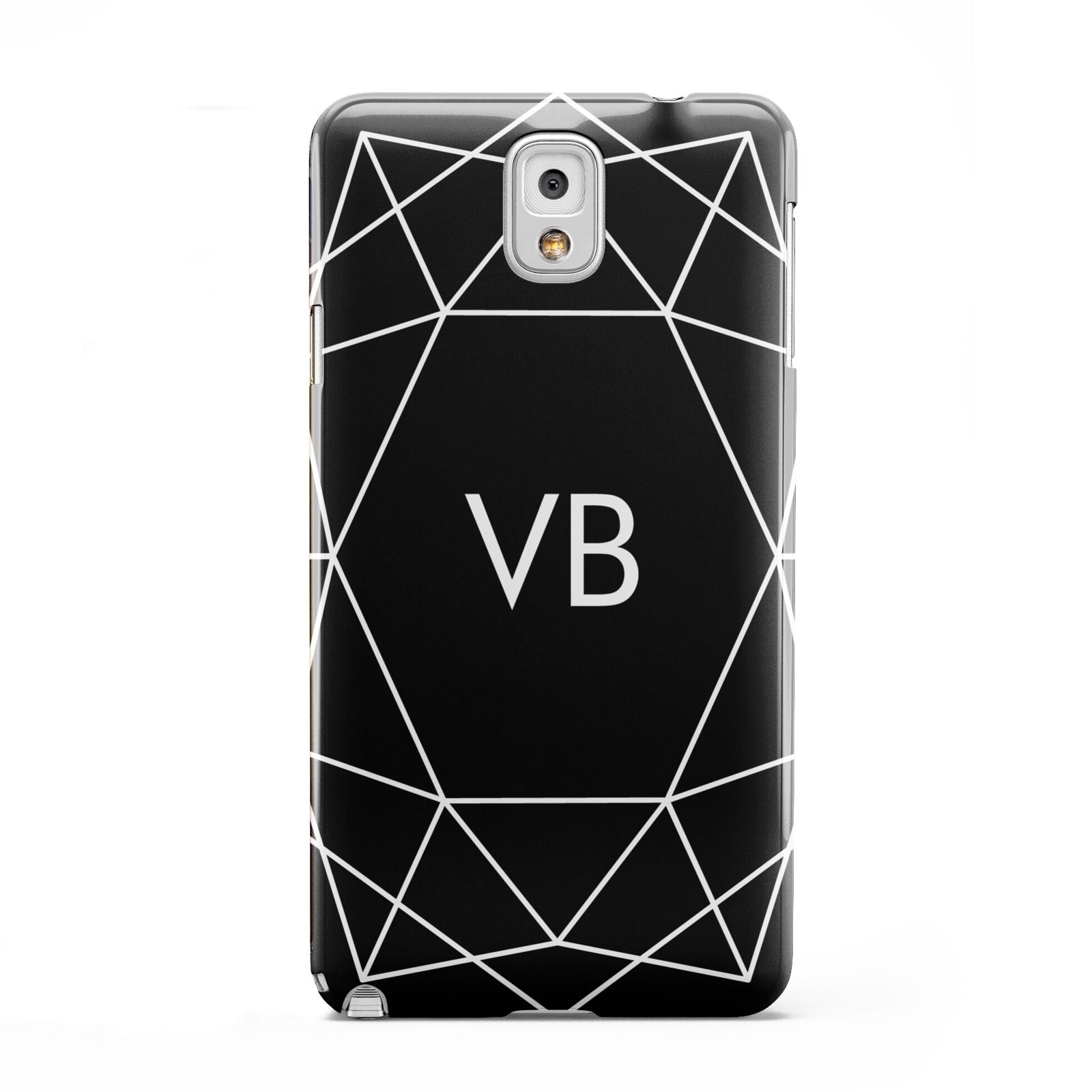 Personalised Black Initials Geometric Samsung Galaxy Note 3 Case
