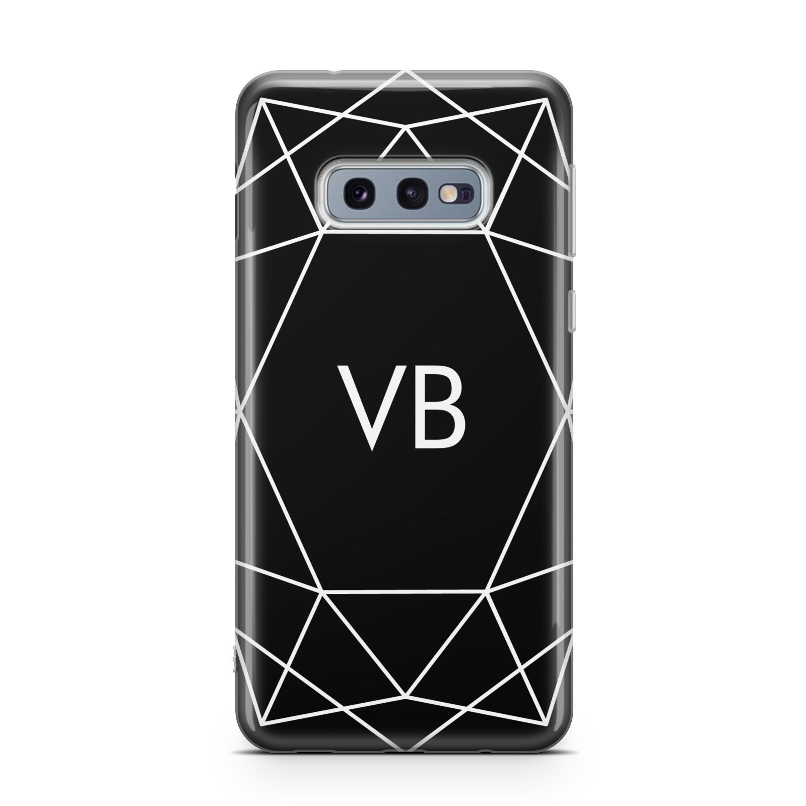 Personalised Black Initials Geometric Samsung Galaxy S10E Case