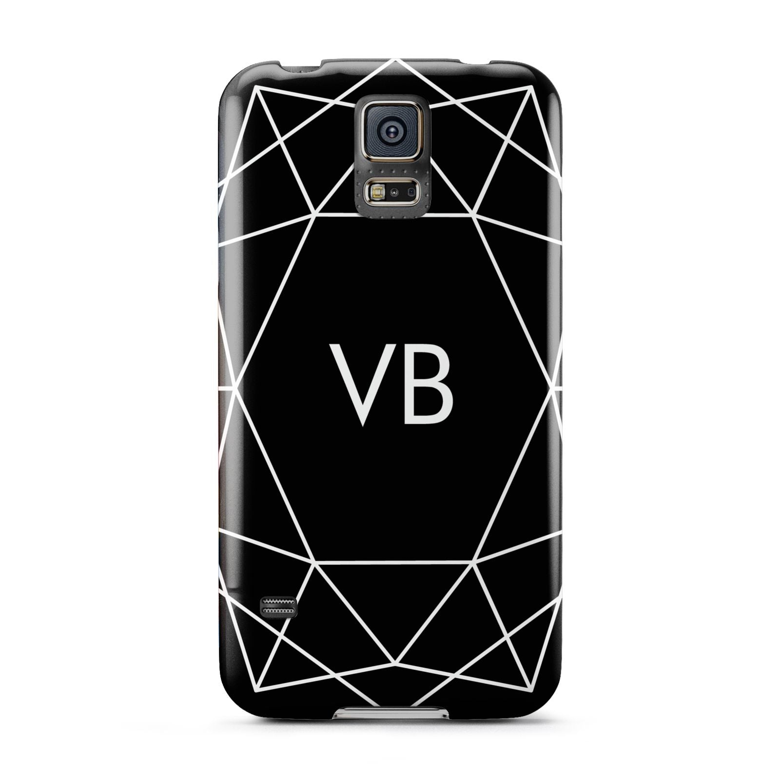 Personalised Black Initials Geometric Samsung Galaxy S5 Case