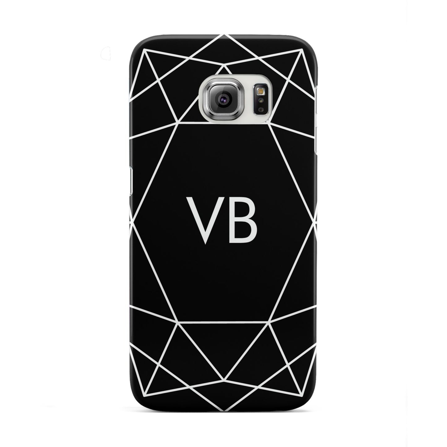Personalised Black Initials Geometric Samsung Galaxy S6 Edge Case