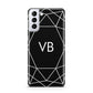 Personalised Black Initials Geometric Samsung S21 Plus Phone Case