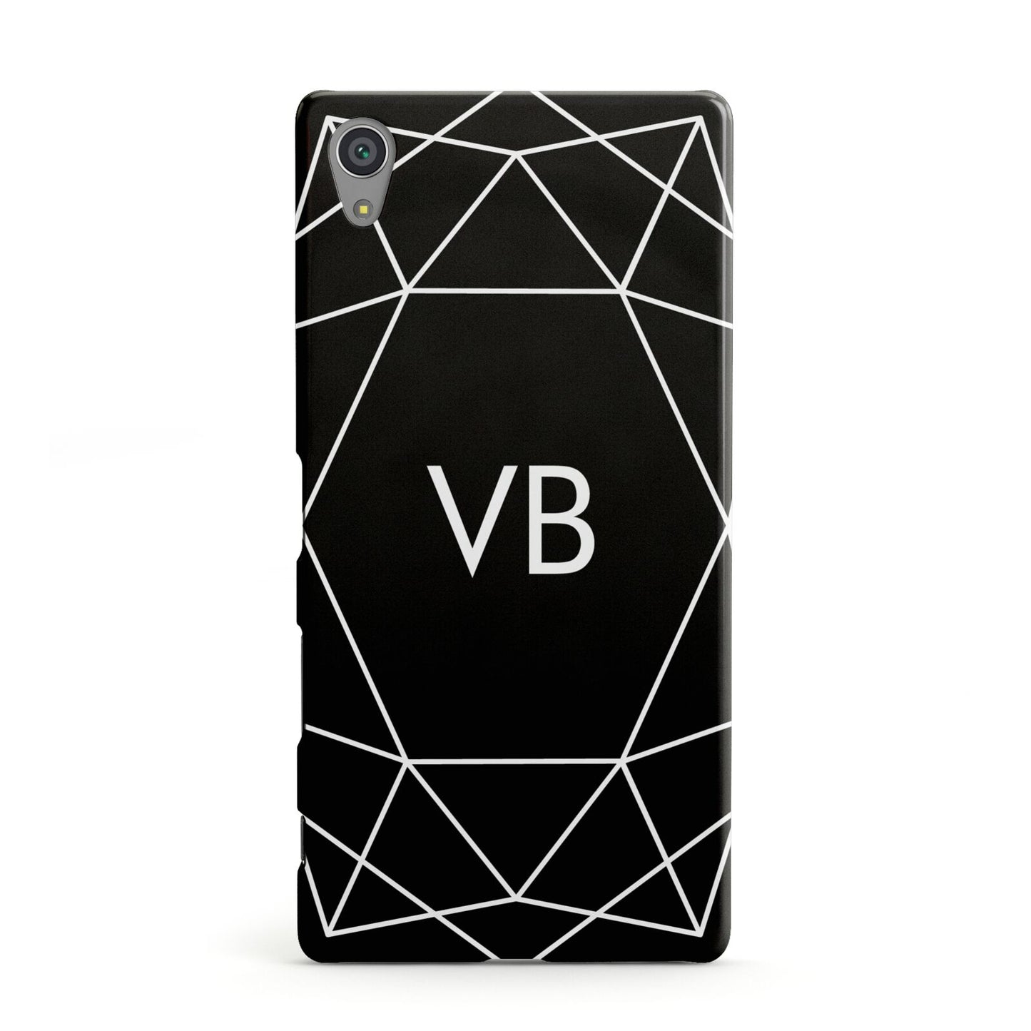 Personalised Black Initials Geometric Sony Xperia Case