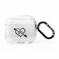 Personalised Black Initials Heart Arrow AirPods Clear Case 3rd Gen