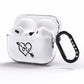 Personalised Black Initials Heart Arrow AirPods Pro Clear Case Side Image