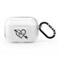 Personalised Black Initials Heart Arrow AirPods Pro Clear Case