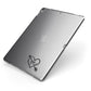 Personalised Black Initials Heart Arrow Apple iPad Case on Grey iPad Side View