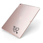 Personalised Black Initials Heart Arrow Apple iPad Case on Rose Gold iPad Side View