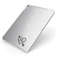 Personalised Black Initials Heart Arrow Apple iPad Case on Silver iPad Side View