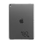 Personalised Black Initials Heart Arrow Apple iPad Grey Case