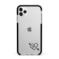 Personalised Black Initials Heart Arrow Apple iPhone 11 Pro Max in Silver with Black Impact Case