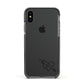 Personalised Black Initials Heart Arrow Apple iPhone Xs Impact Case Black Edge on Black Phone