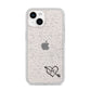 Personalised Black Initials Heart Arrow iPhone 14 Glitter Tough Case Starlight