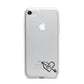 Personalised Black Initials Heart Arrow iPhone 7 Bumper Case on Silver iPhone