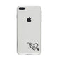 Personalised Black Initials Heart Arrow iPhone 8 Plus Bumper Case on Silver iPhone