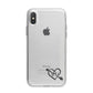 Personalised Black Initials Heart Arrow iPhone X Bumper Case on Silver iPhone Alternative Image 1