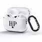 Personalised Black Initials Heart Clear AirPods Pro Clear Case Side Image