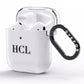Personalised Black Initials Middle Clear Custom AirPods Clear Case Side Image