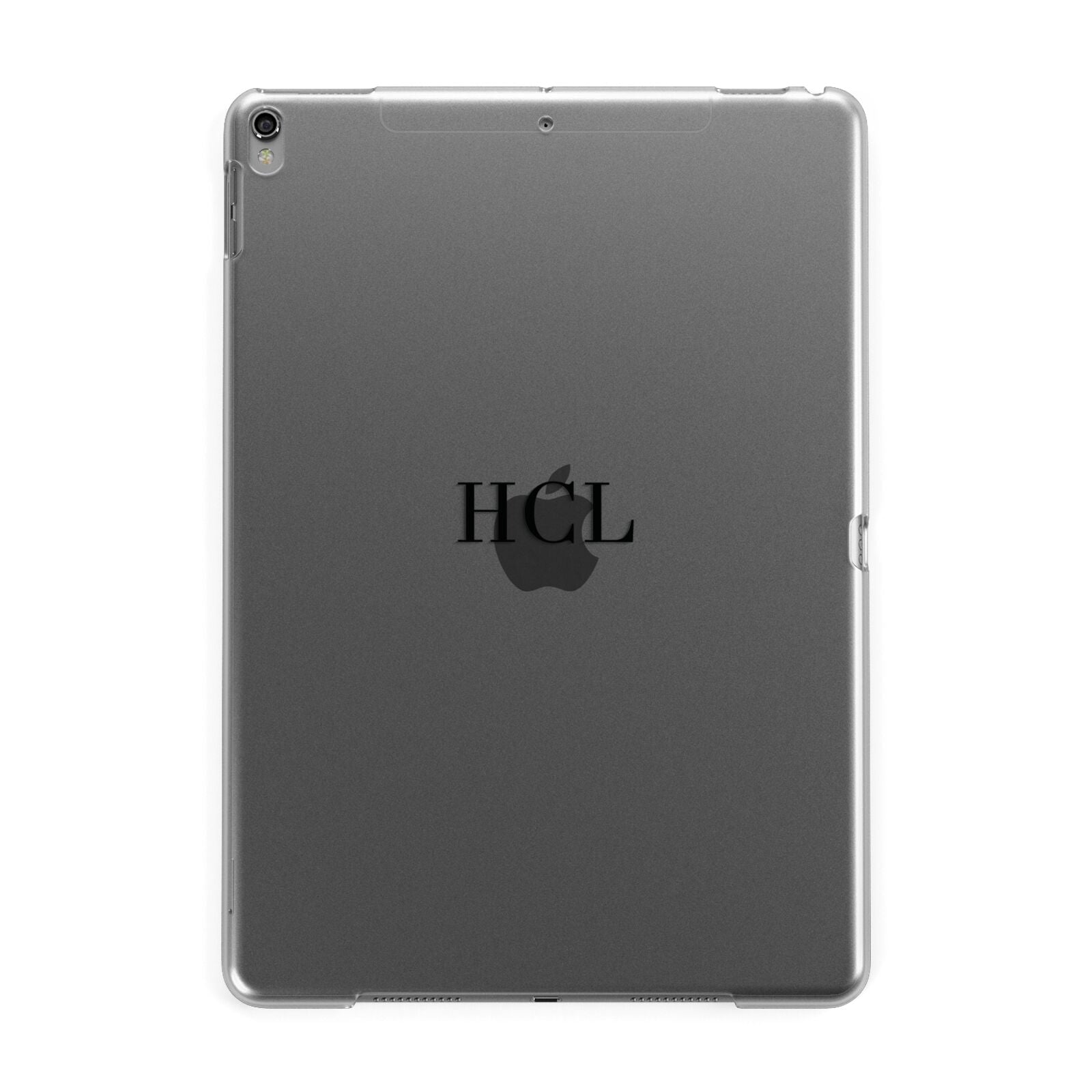 Personalised Black Initials Middle Clear Custom Apple iPad Grey Case