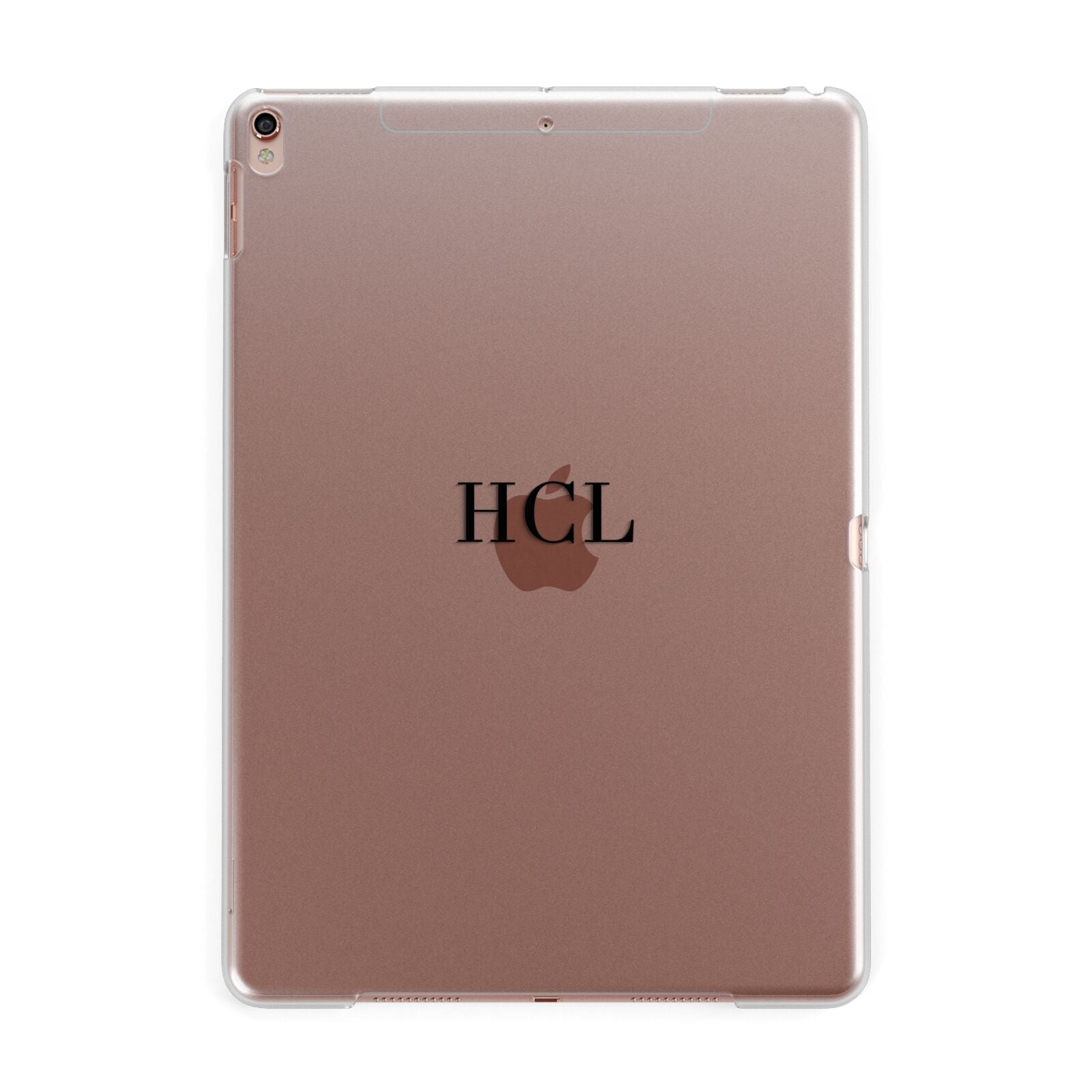 Personalised Black Initials Middle Clear Custom Apple iPad Rose Gold Case