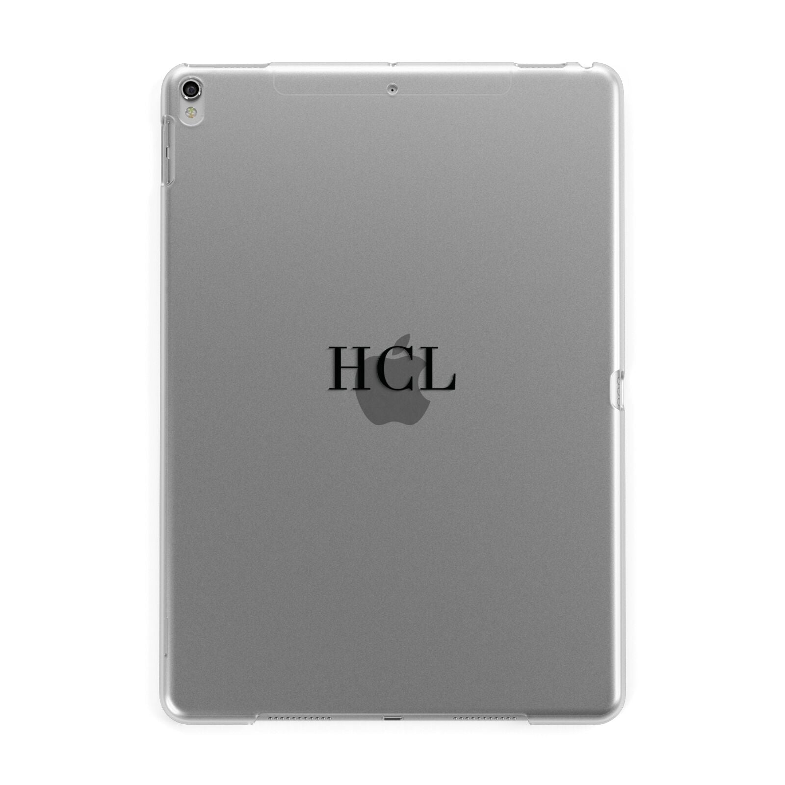 Personalised Black Initials Middle Clear Custom Apple iPad Silver Case