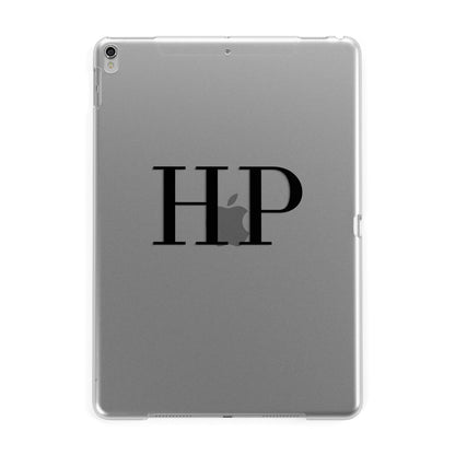 Personalised Black Initials On Clear Apple iPad Silver Case