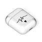 Personalised Black Initials Or Name Clear Custom AirPods Case Laid Flat