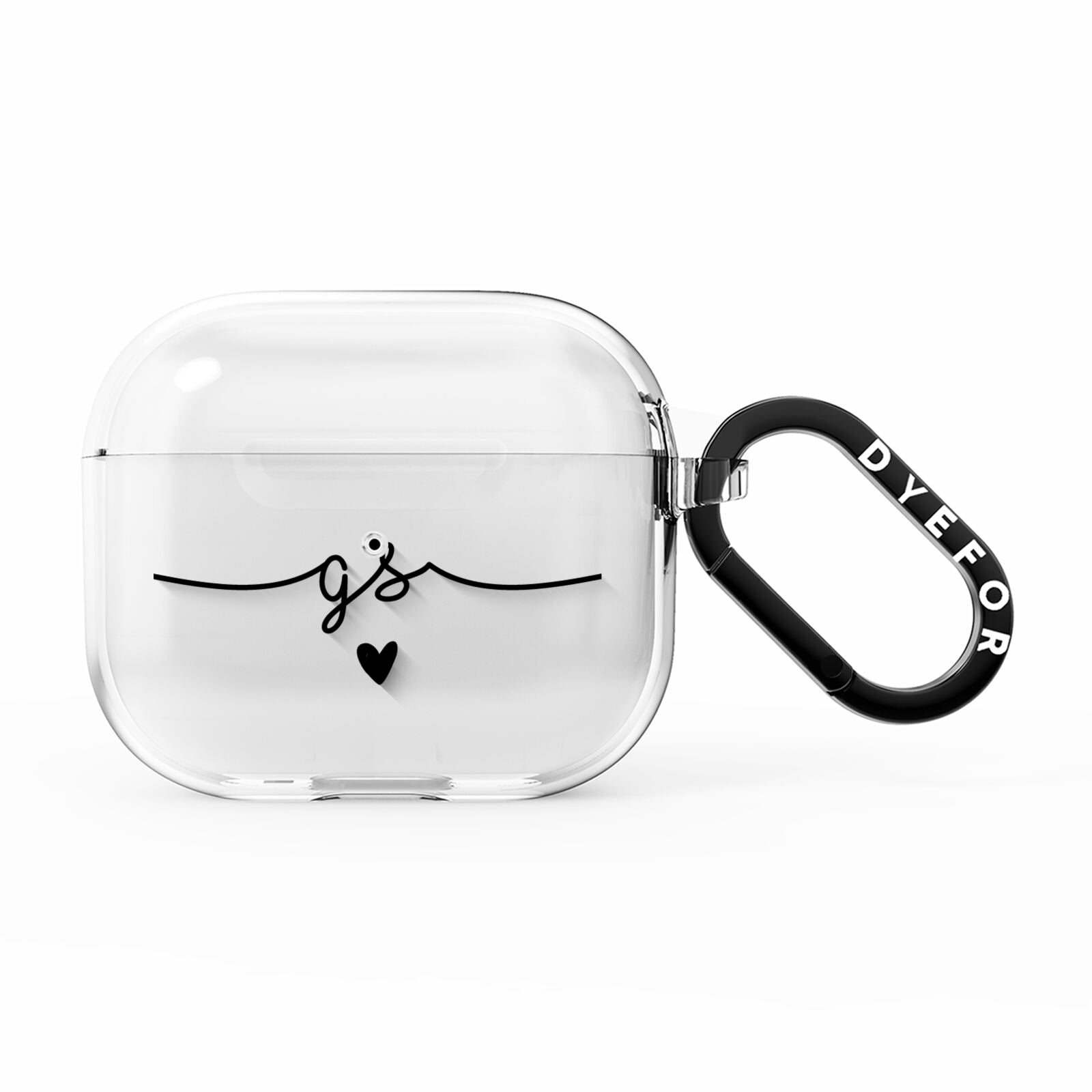 Personalised Black Initials Or Name Clear Custom AirPods Clear Case 3rd Gen
