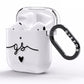 Personalised Black Initials Or Name Clear Custom AirPods Clear Case Side Image