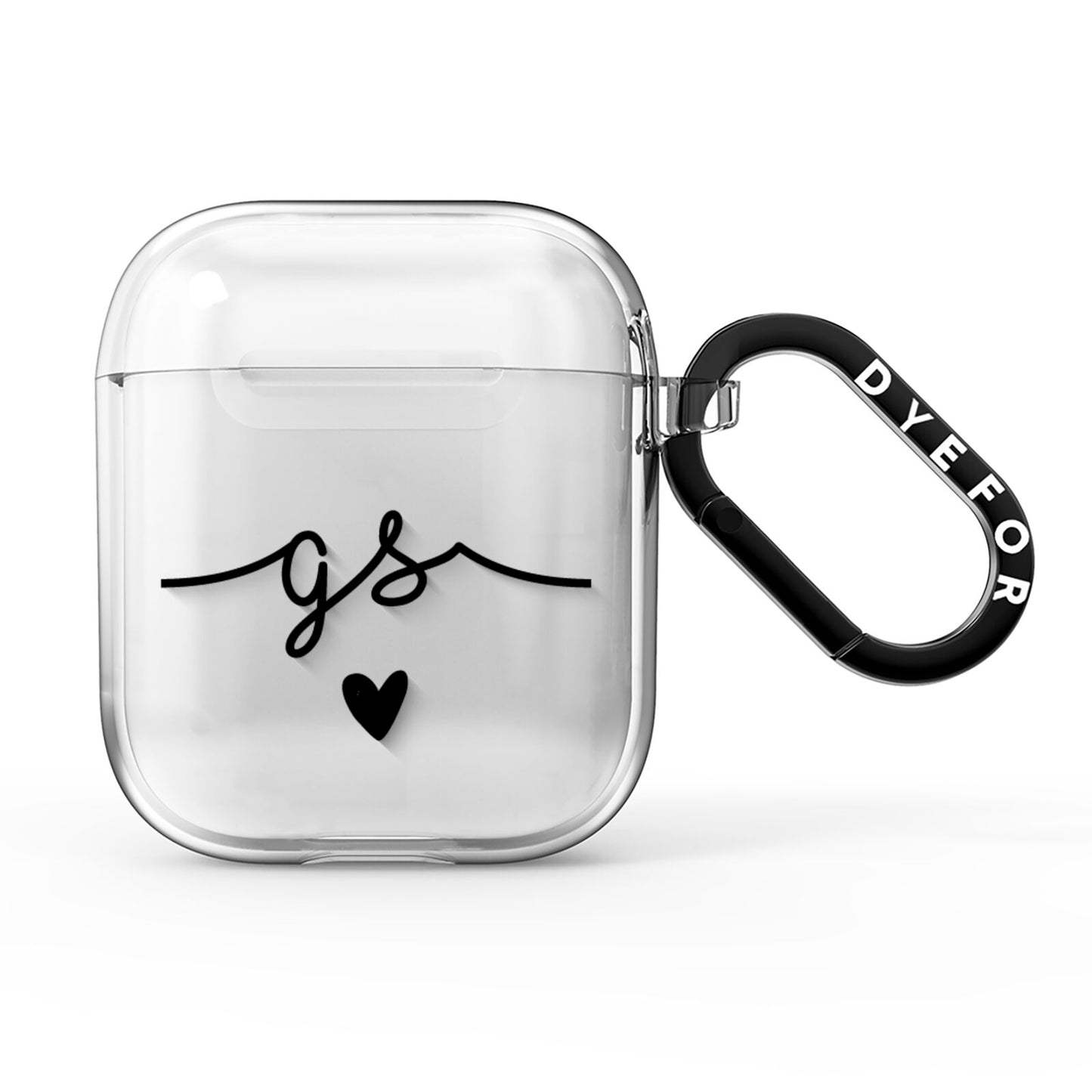 Personalised Black Initials Or Name Clear Custom AirPods Clear Case