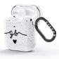 Personalised Black Initials Or Name Clear Custom AirPods Glitter Case Side Image